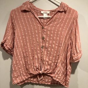 L: Urban Romantics Pink Button Up